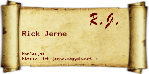 Rick Jerne névjegykártya
